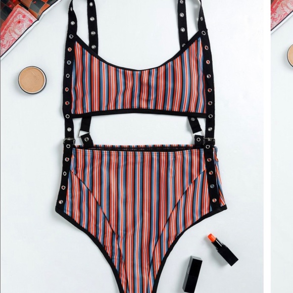 Sexy Striped One Piece - Picture 1 of 5